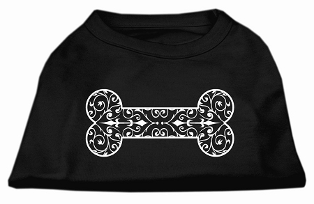 Henna Bone Screen Print Shirt Black Lg